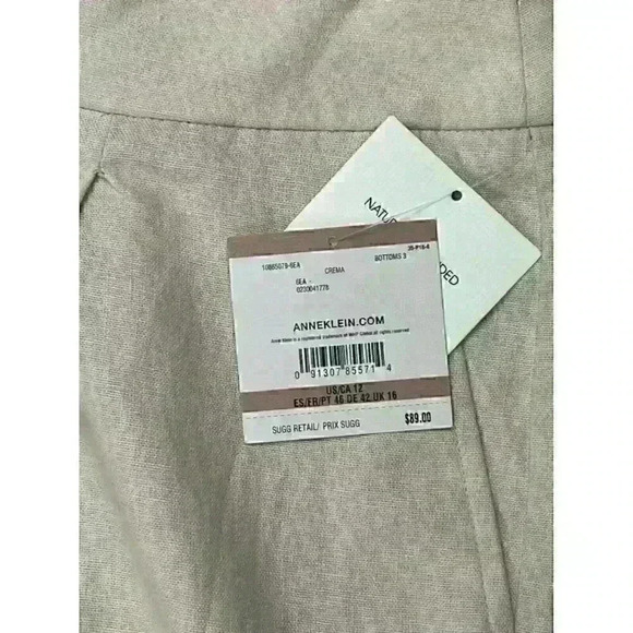NEW! Anne Klein Women's 12 Linen-Blend High-Rise Crop Pants NWT $89 - Picture 3 of 3